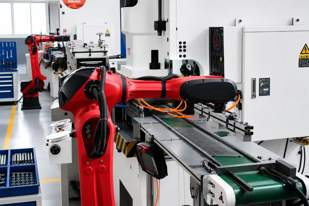 Home 7 Automated wiper blade manufacturing line with robotic production equipment