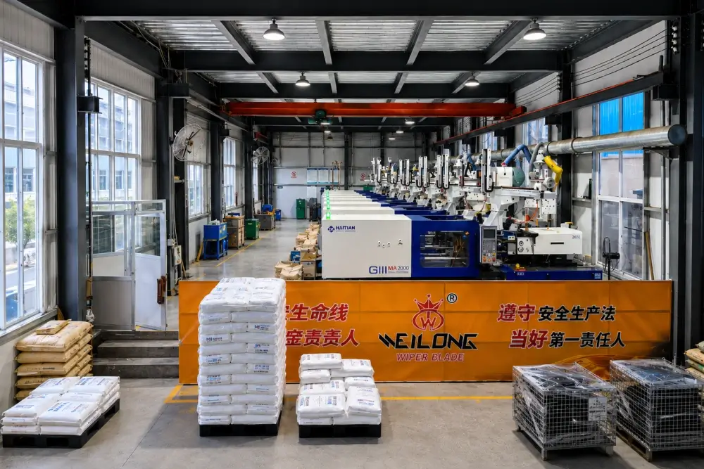 Home 12 Automated wiper blade manufacturing line with robotic production equipment